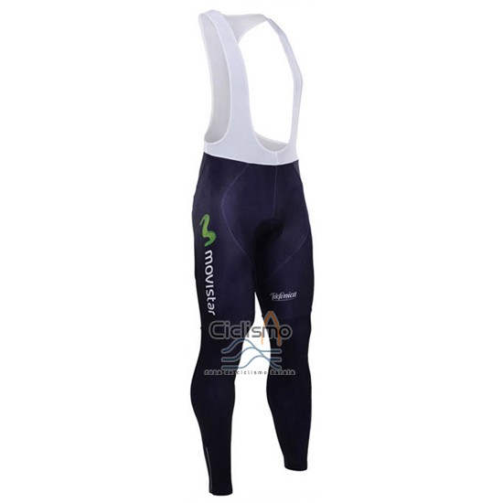 Movistar Ropa Ciclismo Culotte Largo 2016 Mangas Largas Blanco y Azul